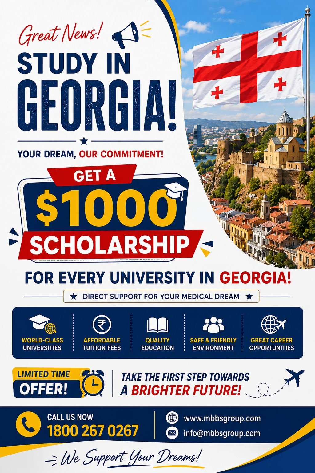 Study MBBS in Georgia scholarship admission offer